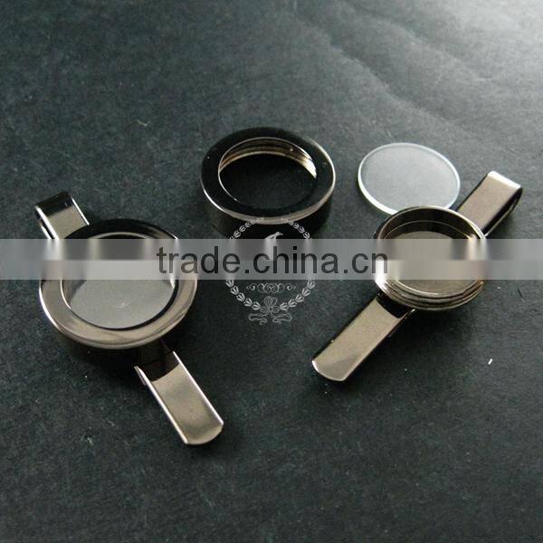 16mm setting gun black round 3mm deep bezel tray charm floating DIY photo tie bar,wedding tie clip blanks supplies 1540015