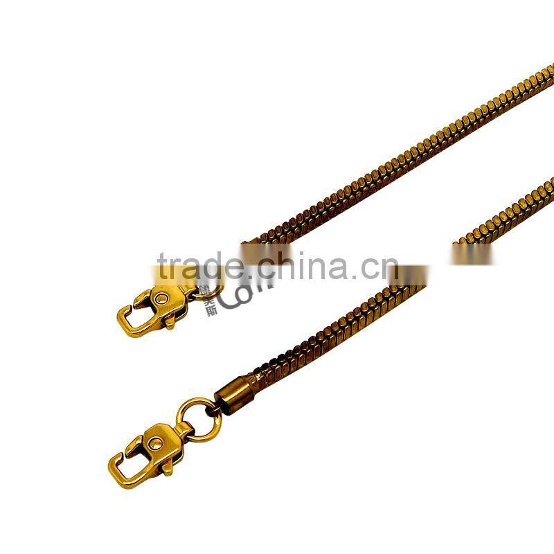 Fashion brass metal handbag long chain