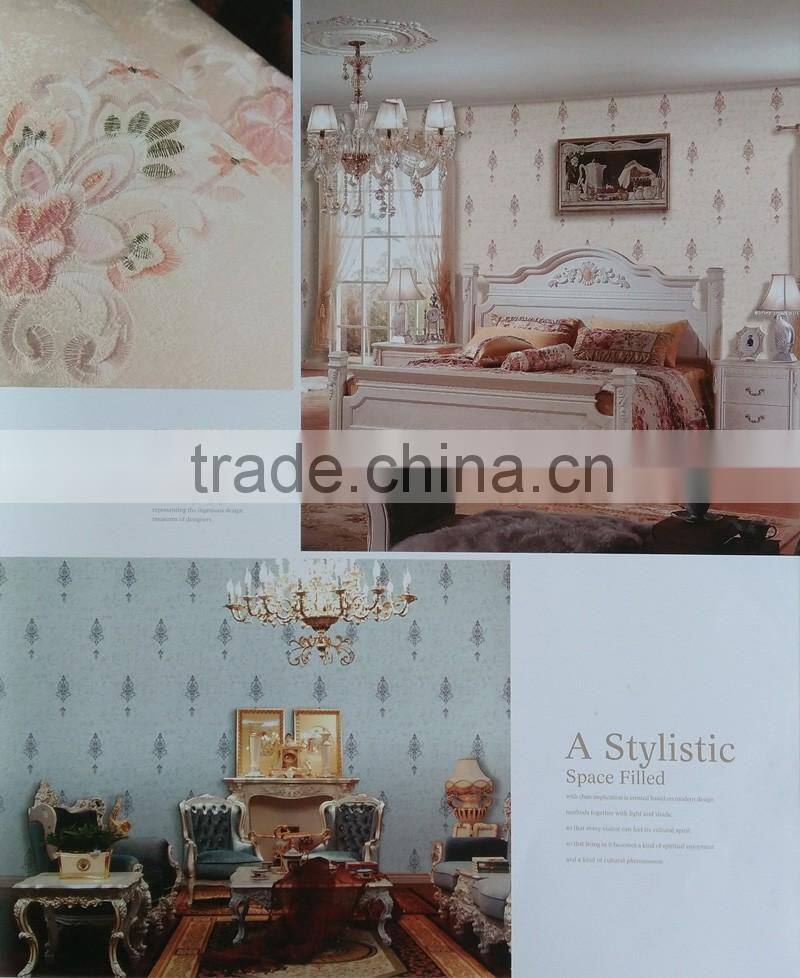 new invention Seamless wallcovering 2.8m width fabric back wallpaper zHM-6204