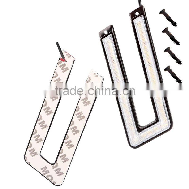 Waterproof 12V U Shape LED DRL Fog Driving Lamp 6000K Led Daytime Running Lights