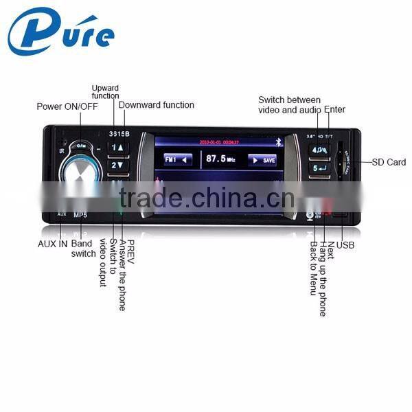 2016 hot selling car radio 3.6 inch car multimedia player car music player with bluetooth and reversing function