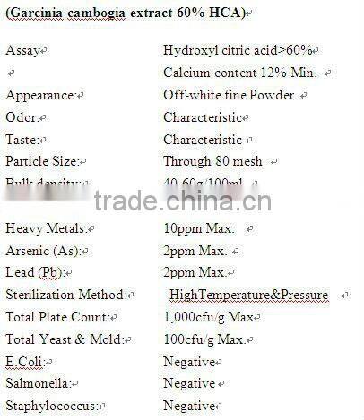 GMP manufacturer supply high quality and natural Garcinia Cambogia Extract Powder 50% 60% HCA