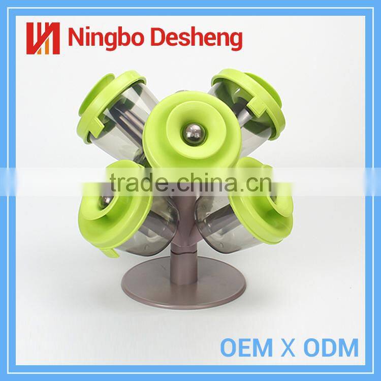 Kitchen cooking tool plastic 6 containers bottles spice jar set