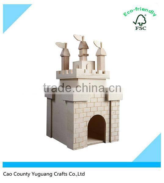 Natural Wood Bird house Wooden Princess Castle Bird house