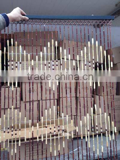 Wood bead curtain
