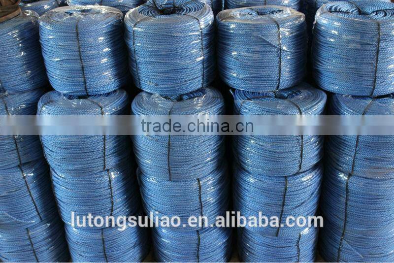 blue color 3strand polypropylene rope for mooring