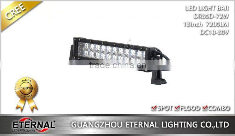 72W 13" 4D driving spotlight heavy duty equipments excavator bulldozer crane motor grader high power work light bar