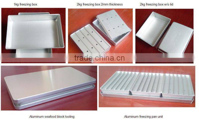 aluminum freezing container for block frozen shrimps