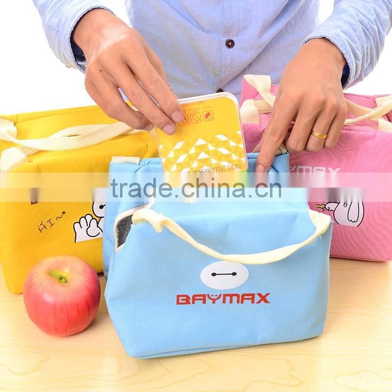 Promotion Pattern Canvas luminum foil insulated thermal kids lunch bag for school