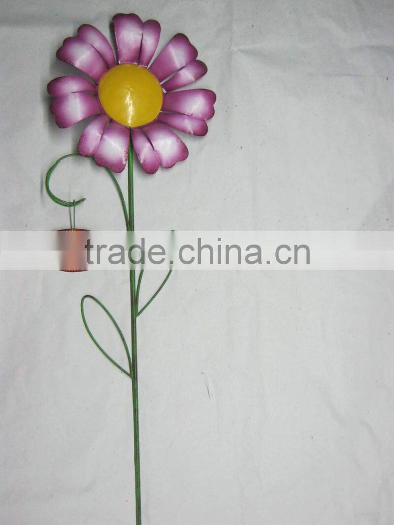 2015 newest metal flower garden decoration stake garden decoration flower metal decorative flower stakes garden stakes