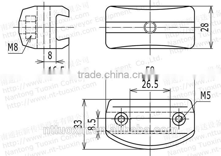 TX-122 A-Adjustable Single Guide Rail Clamps Conveyor Component