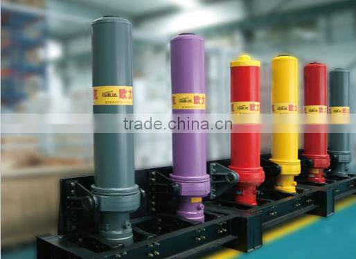 multistage/plunger hydraulic cylinder for dump trucks