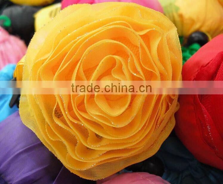 Rose polyester foldable shopping bag for supermarket shopping