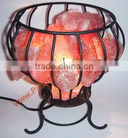 UNIQUE WROUGHT IRON SALT LAMPS WITH SALT CHUNKS