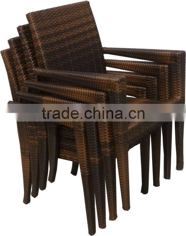 stylish rattan dining set with stackable chair 2107+2048