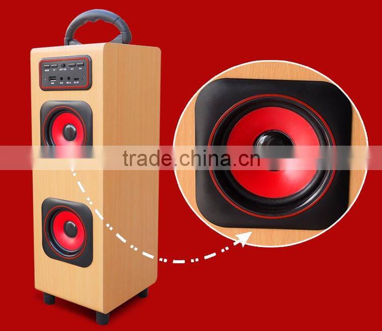 2017 New Design Quadrate Shape Loudspeaker, Wireless Plug-in card Retro Stereo Bluetooth Speaker Box
