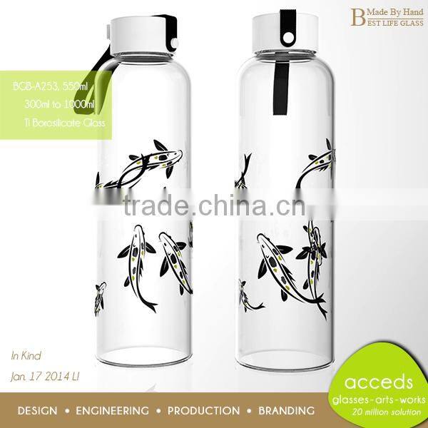 Handmade Pyrex Glass Custom Water Bottle