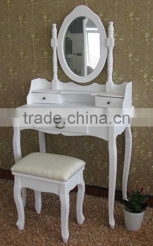 wood vanity dresser with mirror/antique vanity dresser with mirror/ K/D Dressing Table with Chair/White Dresser