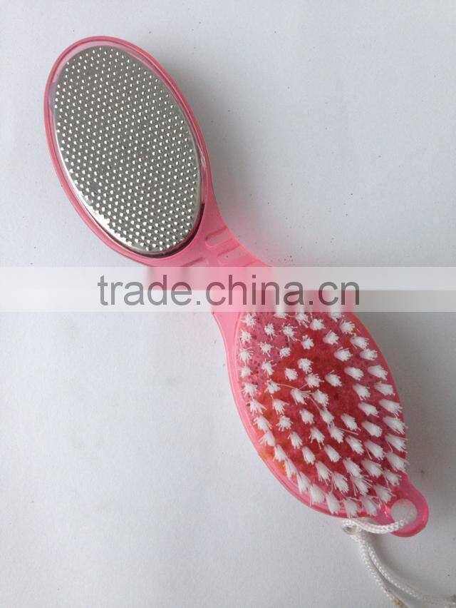 4 ways Foot Brush,plastic handle pumice btush with callus remover