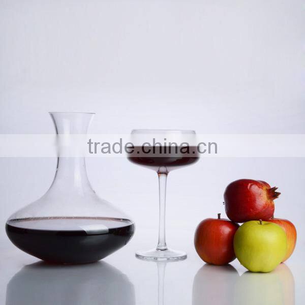 2016newest print the blue 1L glass decanter with 400ML glass water color wine glass set