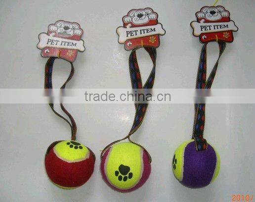 Lovely Cotton Rope Pet Dog Puppy Cat Chews Toy Ring Fetch Play Toys With Ball