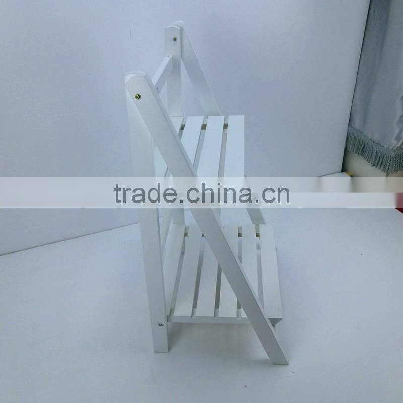 Folding portable light high quality wood garden flower display shelf