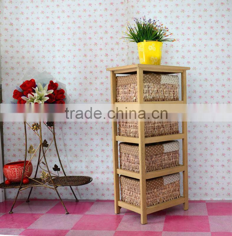 wicker cabinet with 4 drawers basket