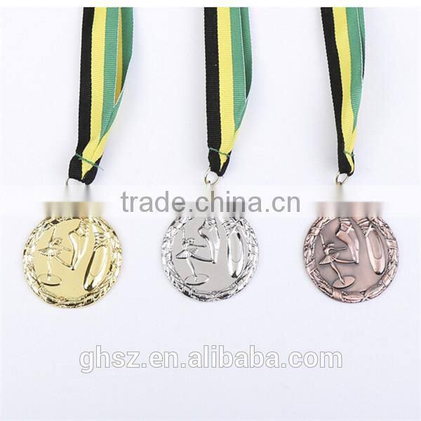best selling golden zinc alloy ballet medal