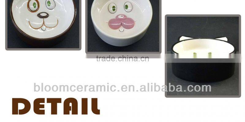 Porcelain dog design dog drinking bowls