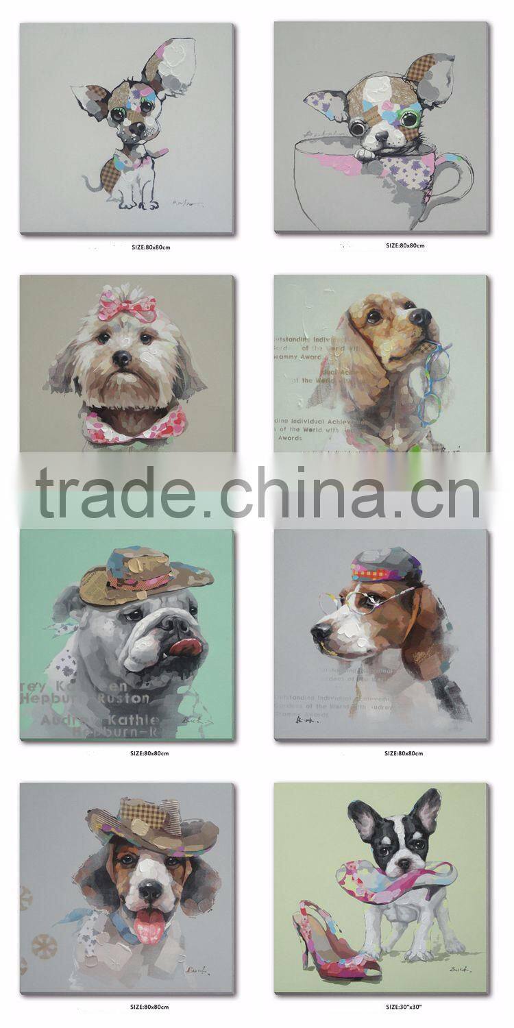 Pop Wall Art Girl With Cute Dog Oil Painting