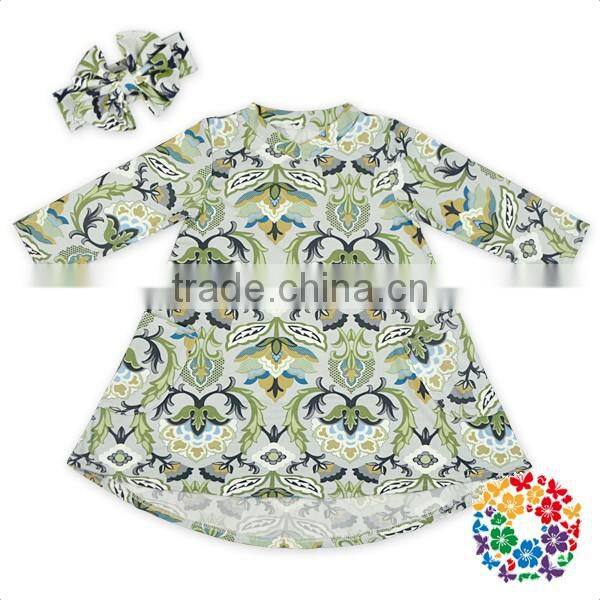 Latest Design Autumn Long Sleeve Baby Girls Dress Casual Party Pocket Girl Child Dress