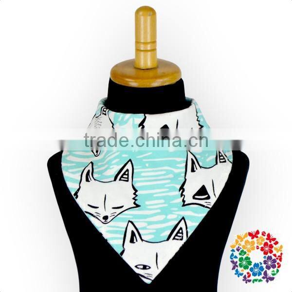 Wholesale baby bib furit/animal printing soft 100% cotton bandana drool bibs