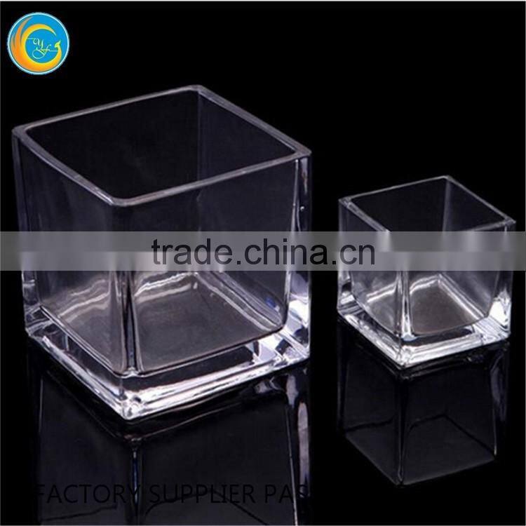 Square vintage glass vases wholesale for homedecoration