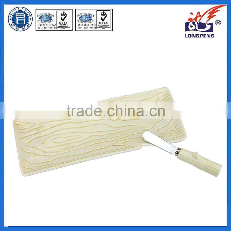 Ceramic Porcelain Bread Plate With Bread Knife,Hand Painting Porcelain Bread Plate,Bread Butter Table Knife Cream Plate
