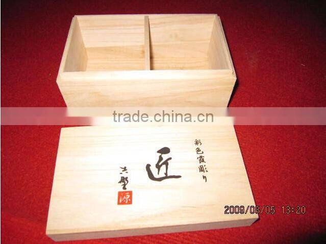 unfinished paulownia wooden tea box