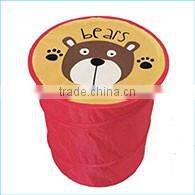 Polyester Collapsible Folding Laundry Hamper Basket With Lid