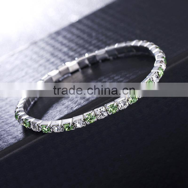 stretch colorful sparkly rhinestone chain bracelet