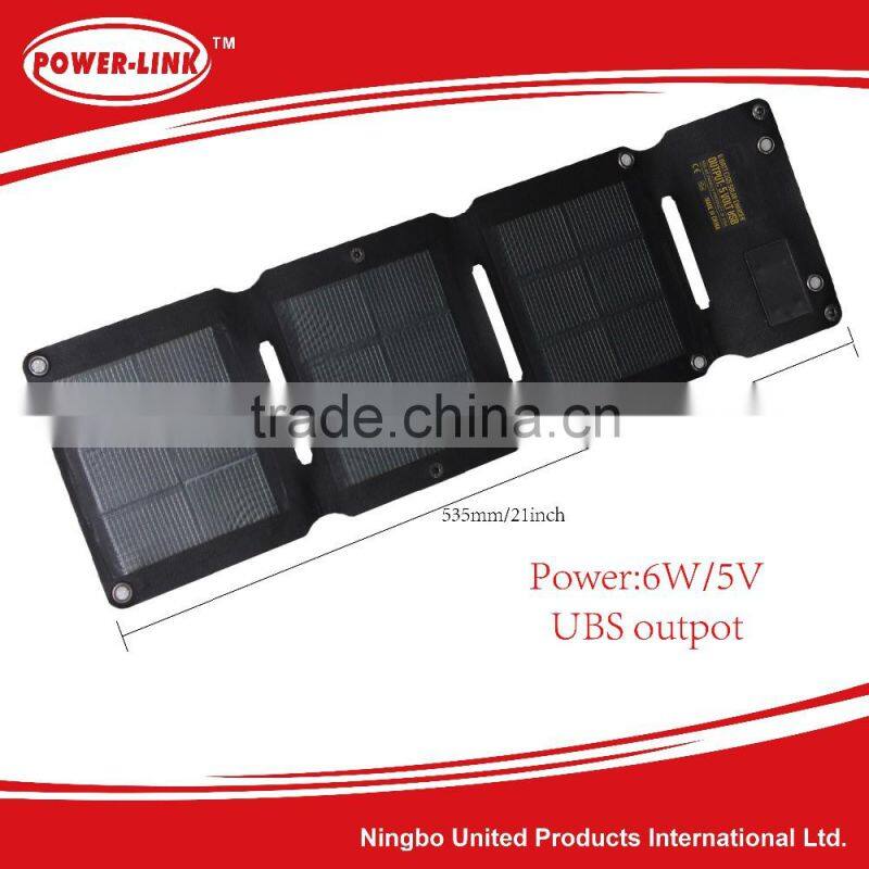 CIGS flexible light 6W folding solar power charger,solar panel,solar cell,laminate,for mobile, pad,camera
