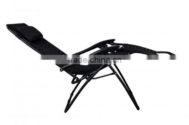 2 Pack Garden Folding Black Infinity Zero Gravity Lounge Chair