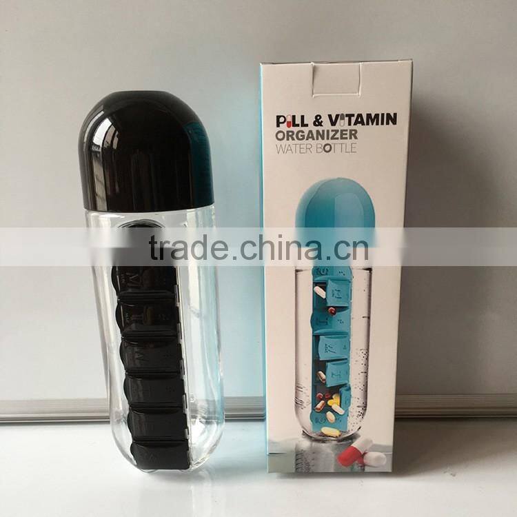 New Creative Daily Pill Box Organizer bottle outdoor travel water bottle