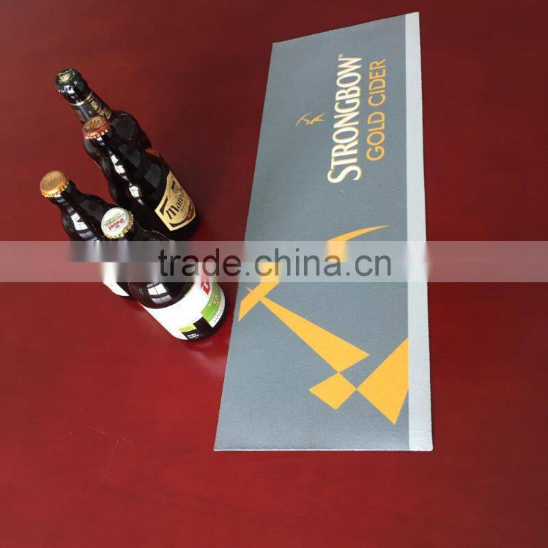 custom logo printed non woven fabric rubber bar mat