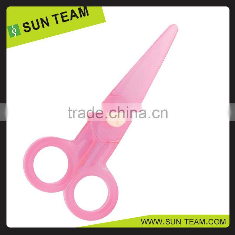 CS013 5" green child safe and light plastic kids scissors