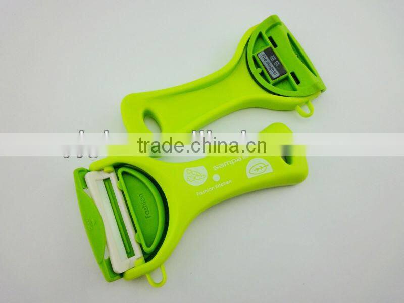 hot selling plastic handle magnet protector Y ceramic peeler in green