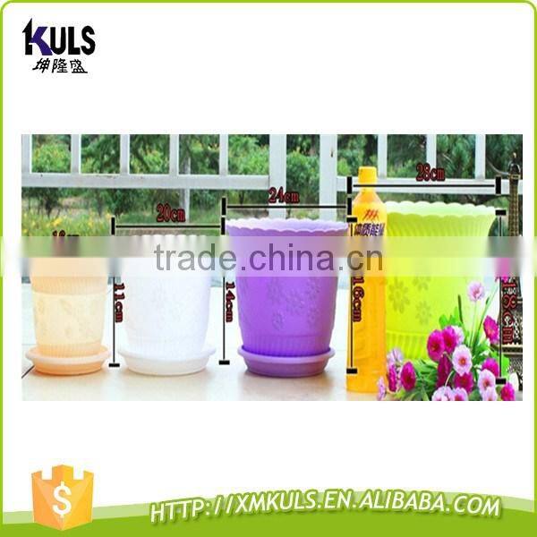 Environmentally plastic round garden nursery planter flower pot