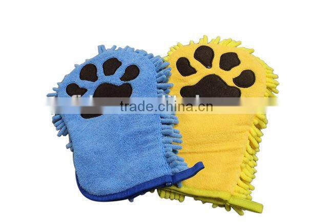Micro fiber Chenille microfiber glove for pet washing