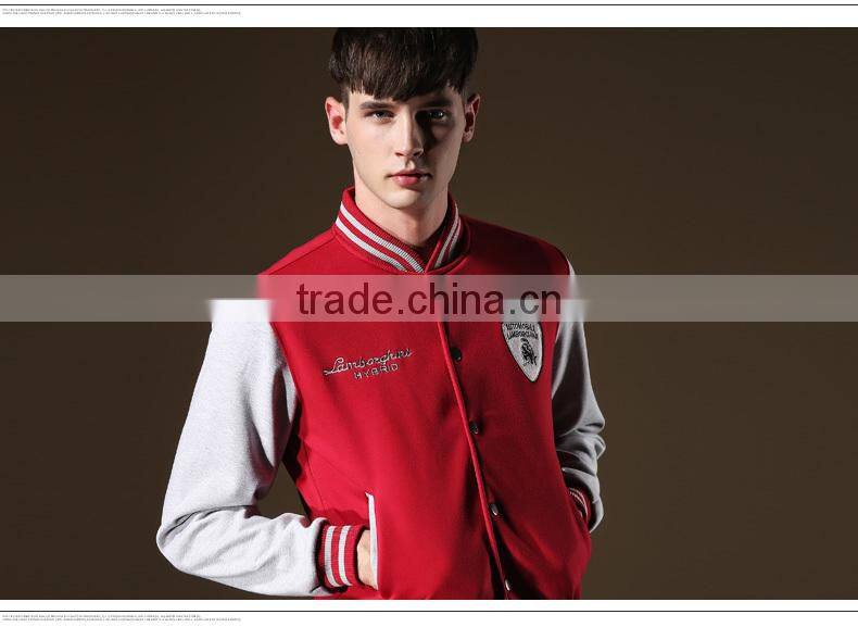 Men's 100%cotton baseball uniform coat with buttons