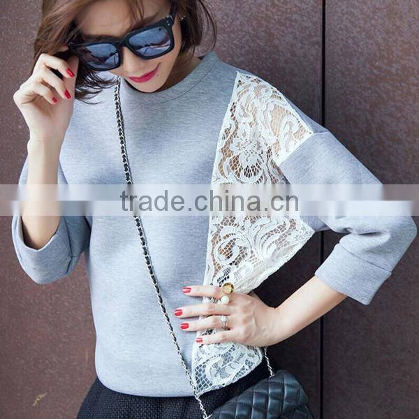 Ladies fashion simple trendy cotton Korean style autumn blouse