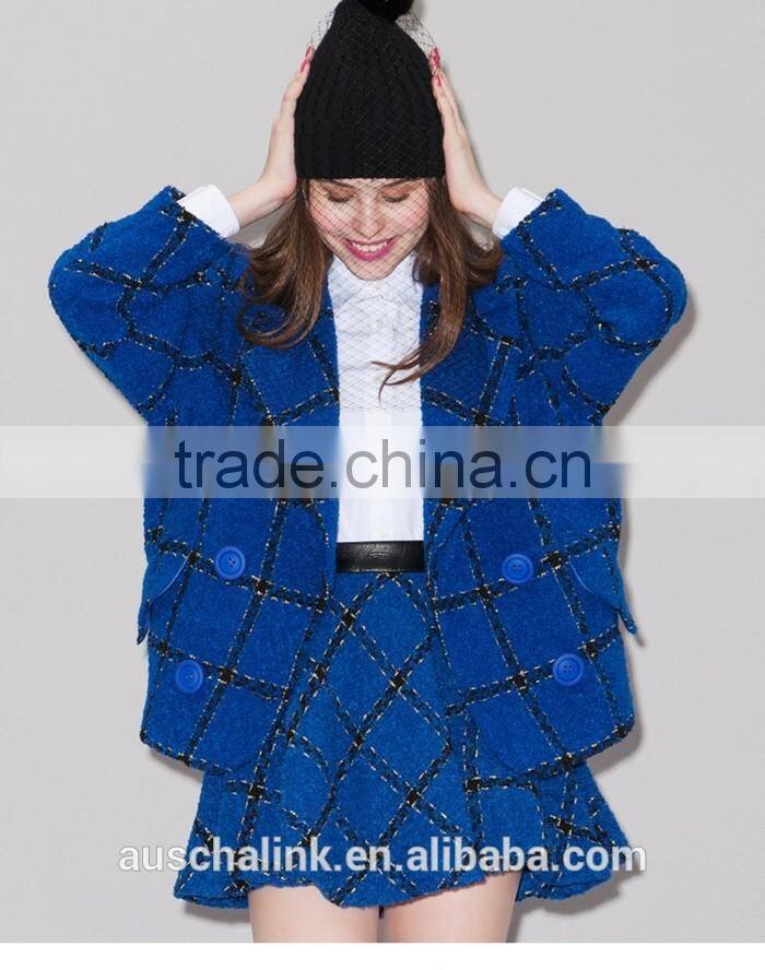 2016 korean design adult school girls custume plaid mini skirt