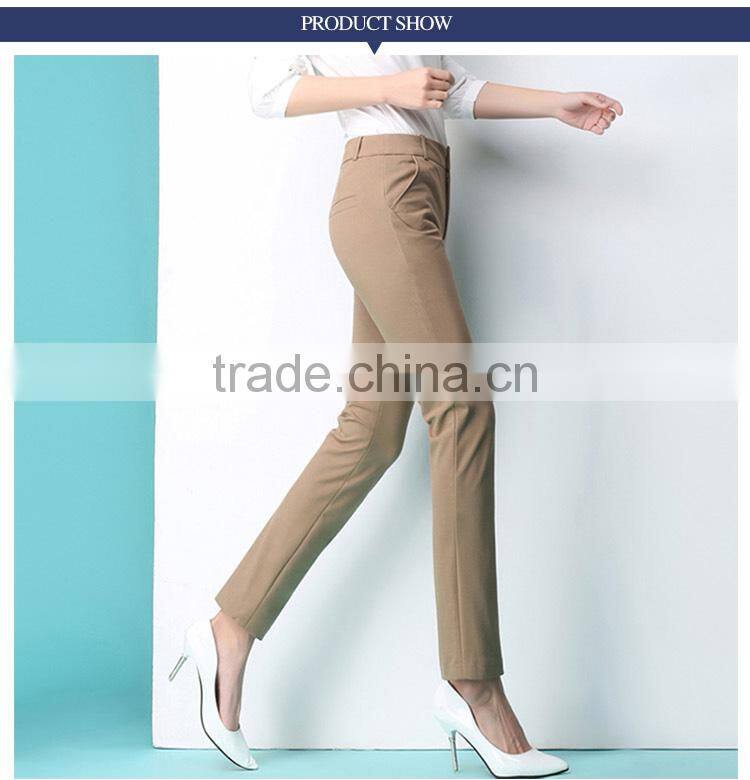 Nine pants female small straight pipe spring 2017 OL high waist pants occupation skinny jeans casual trousers custom made