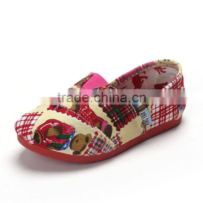 fashion stylish cartoon cotton fabric baby children casual cloth shoes with canvas fashion stylish made in china